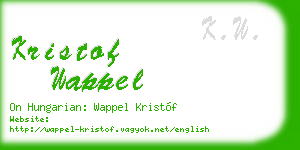 kristof wappel business card